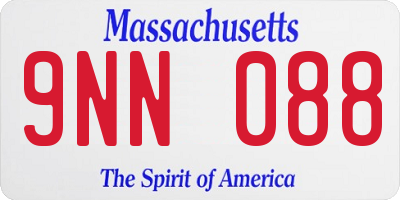MA license plate 9NN088