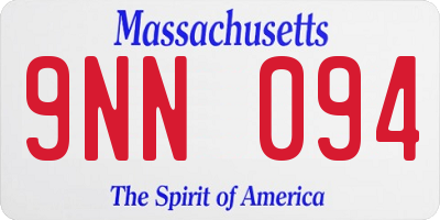MA license plate 9NN094