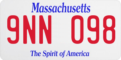 MA license plate 9NN098