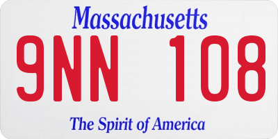 MA license plate 9NN108