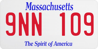 MA license plate 9NN109