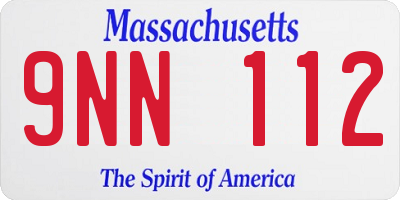 MA license plate 9NN112