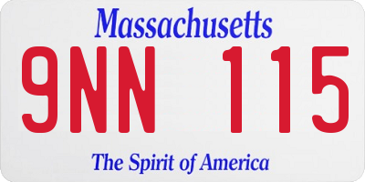 MA license plate 9NN115