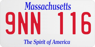 MA license plate 9NN116