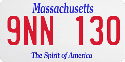 MA license plate 9NN130
