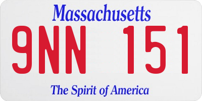 MA license plate 9NN151
