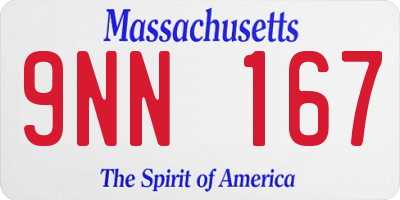 MA license plate 9NN167