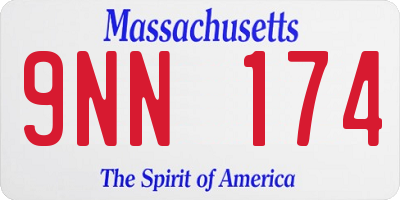 MA license plate 9NN174
