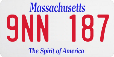 MA license plate 9NN187