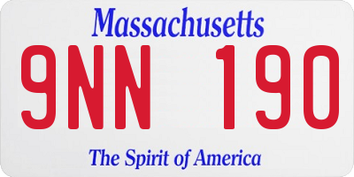 MA license plate 9NN190