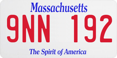 MA license plate 9NN192