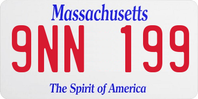 MA license plate 9NN199