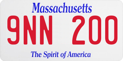 MA license plate 9NN200