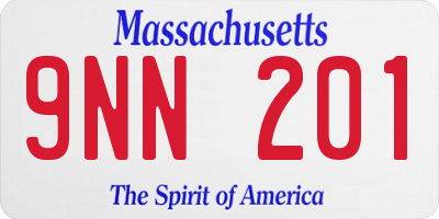 MA license plate 9NN201