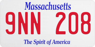MA license plate 9NN208