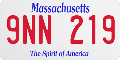 MA license plate 9NN219