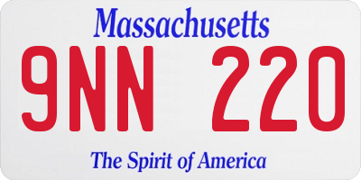 MA license plate 9NN220