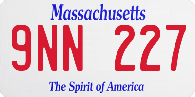 MA license plate 9NN227