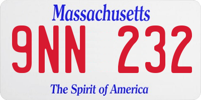 MA license plate 9NN232