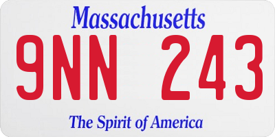 MA license plate 9NN243