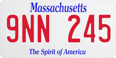 MA license plate 9NN245