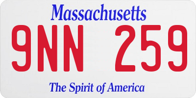 MA license plate 9NN259