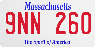 MA license plate 9NN260