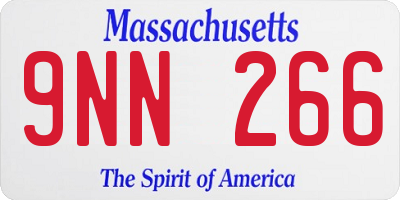 MA license plate 9NN266