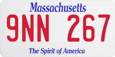 MA license plate 9NN267