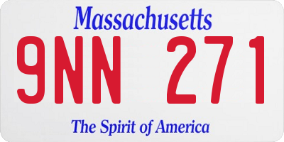 MA license plate 9NN271