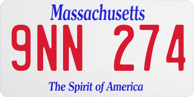 MA license plate 9NN274