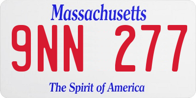 MA license plate 9NN277
