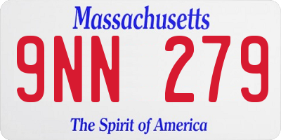 MA license plate 9NN279