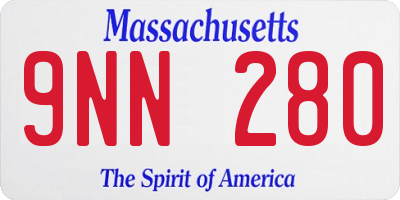 MA license plate 9NN280