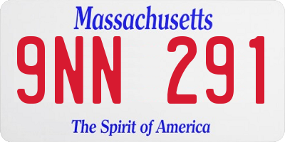 MA license plate 9NN291