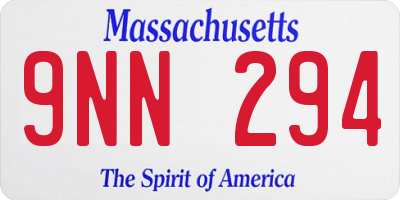 MA license plate 9NN294