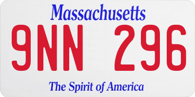 MA license plate 9NN296
