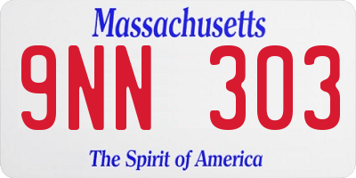 MA license plate 9NN303