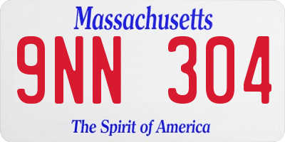 MA license plate 9NN304