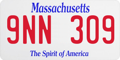 MA license plate 9NN309
