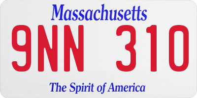 MA license plate 9NN310