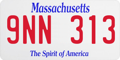 MA license plate 9NN313