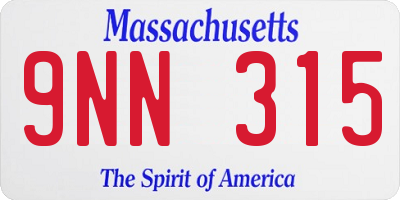 MA license plate 9NN315