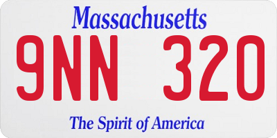 MA license plate 9NN320
