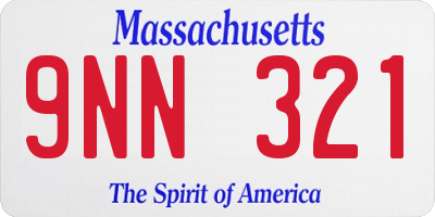 MA license plate 9NN321