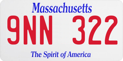 MA license plate 9NN322