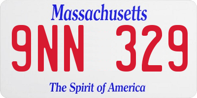 MA license plate 9NN329
