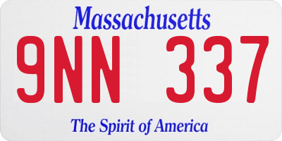 MA license plate 9NN337
