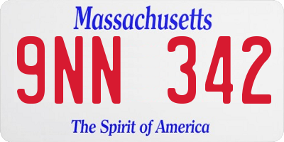 MA license plate 9NN342