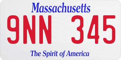 MA license plate 9NN345